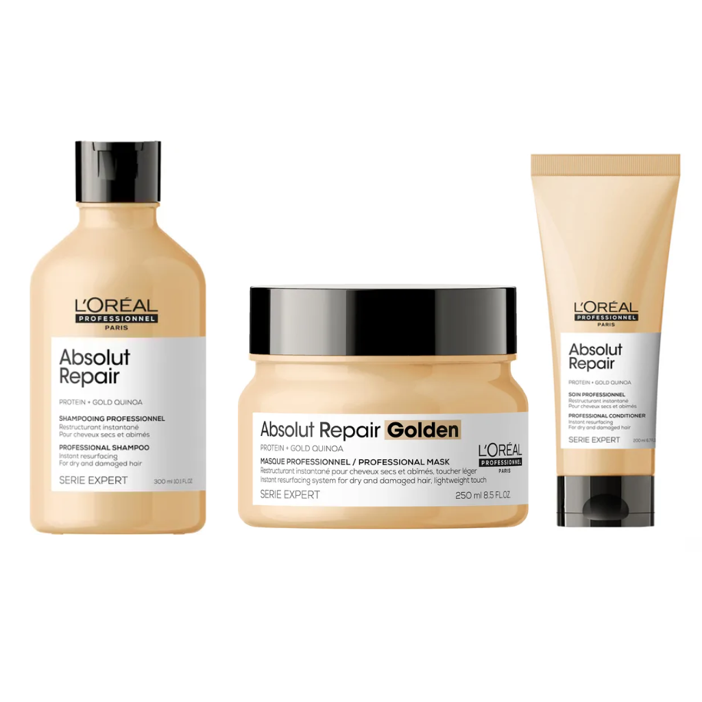 KIT ABSOLUT REPAIR GOLDEN SERIE EXPERT 3 PASOS | LOREAL PROFESSIONAL PARIS