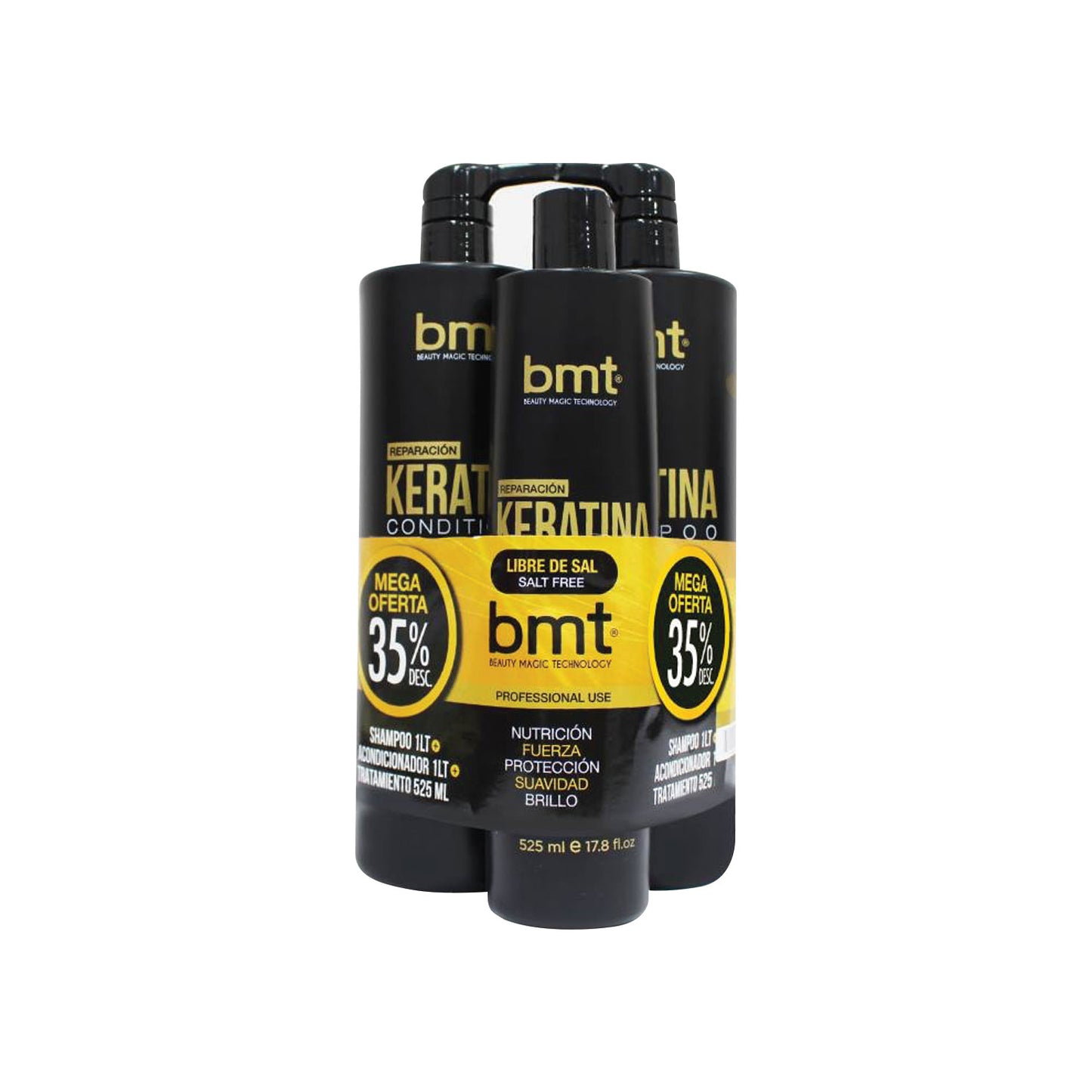 Pack bmt Keratina Shampoo, acondicionador y tratamiento